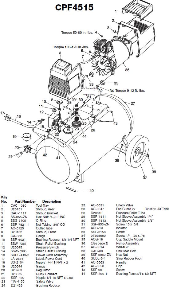 Devilbiss CPF4515-1 Compressor Breakdown